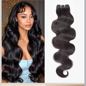 100% human hair Body Wave 1 bundle Premium Burmese Virgin Hair Natural Black 16